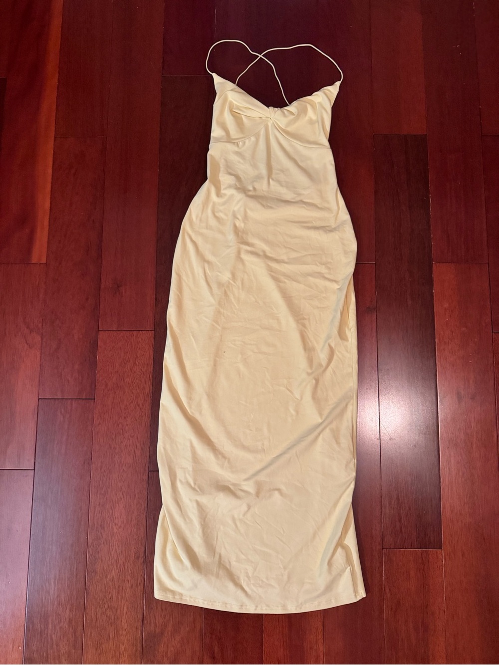 Strappy Cream Slip Dress
